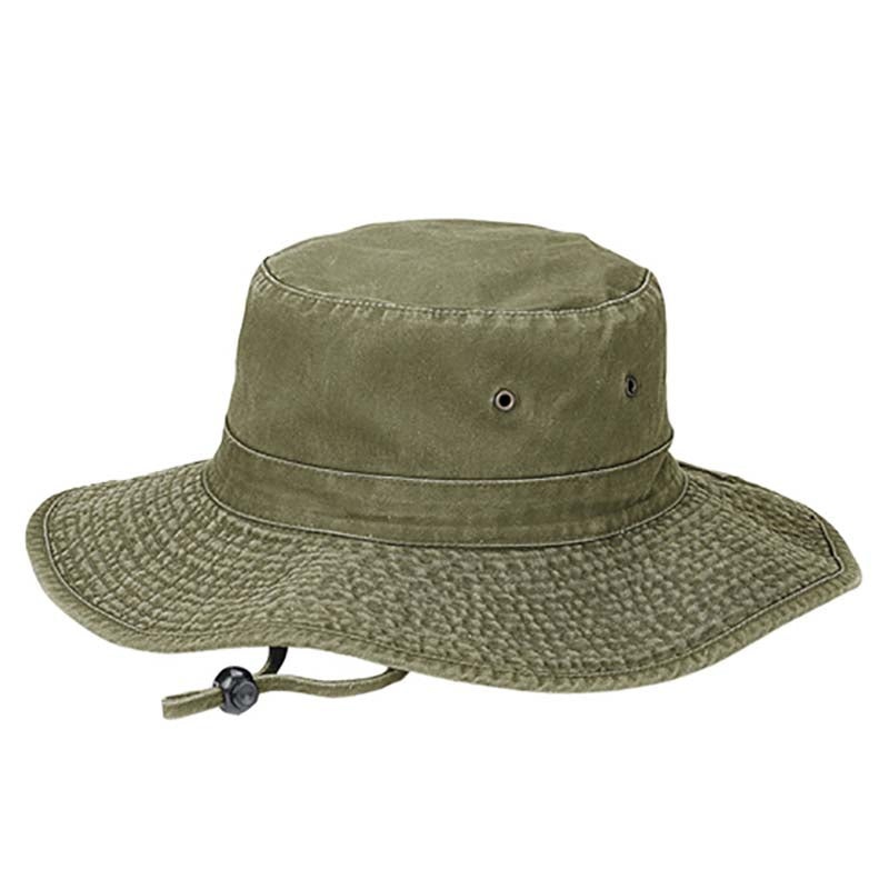 Garment Washed Cotton Boonie Hat with Chin Strap – MCI Olive Small (55 cm)