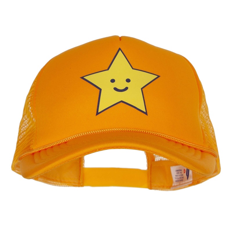 Happy Star Heat Transfer Summer Foam Mesh Trucker Cap Yellow One Size