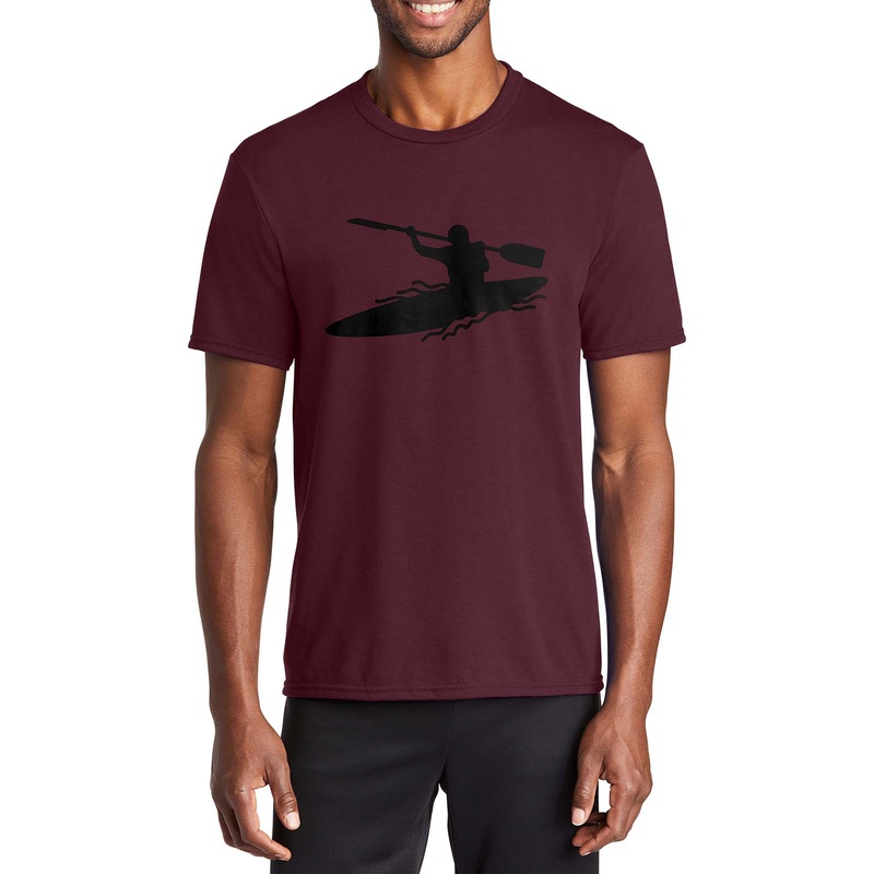 Kayak Sport Graphic Men’s Fan Brand Name Performance Blend Crew Neck T-Shirt Athletic Maroon XL