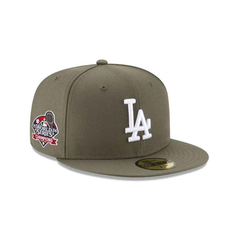 Los Angeles Dodgers 2024 World Series Champions New Olive 59FIFTY Fitted Hat 7