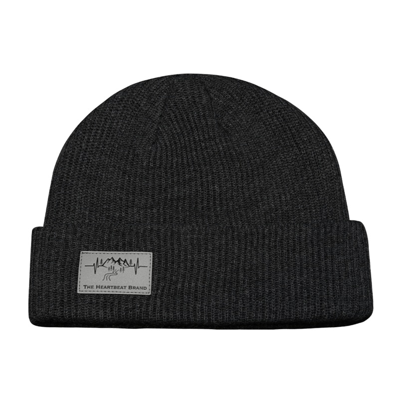Mountains Beanie – Cuffed – Charcoal