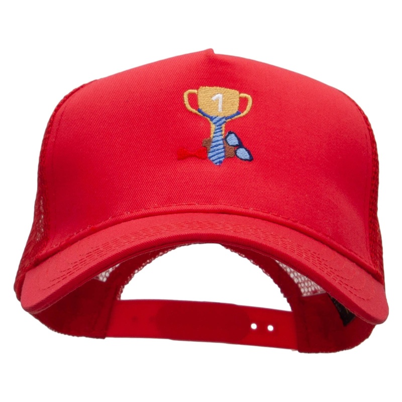 Number One Dad Five Panels Pro Style Trucker Mesh Cap Navy One Size