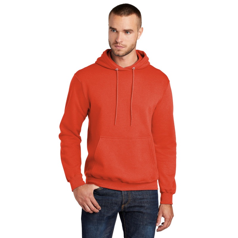 Port & Company PC78H Core Fleece Pullover Hooded Sweatshirt – Orange Orange S