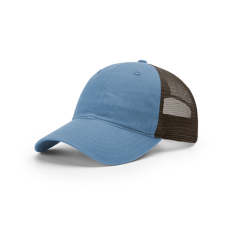 Richardson 111CO – Garment Washed Trucker Cap – Closeout Captain Blue/Brown