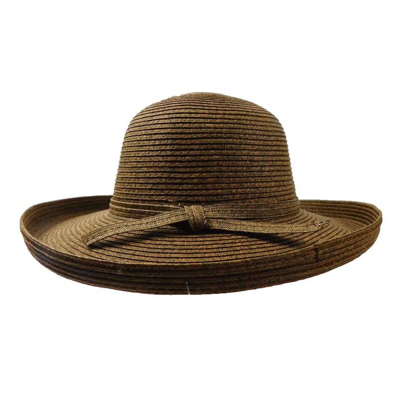 Shapeable Straw Kettle Hat Brown