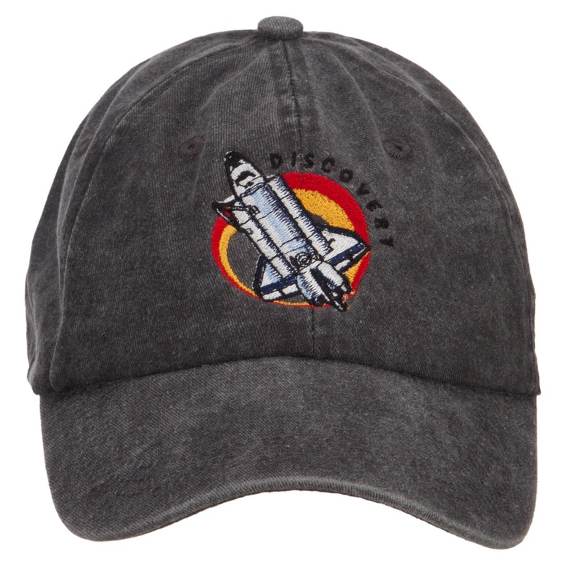 Space Shuttle Discovery Embroidered Washed Cap Black One Size