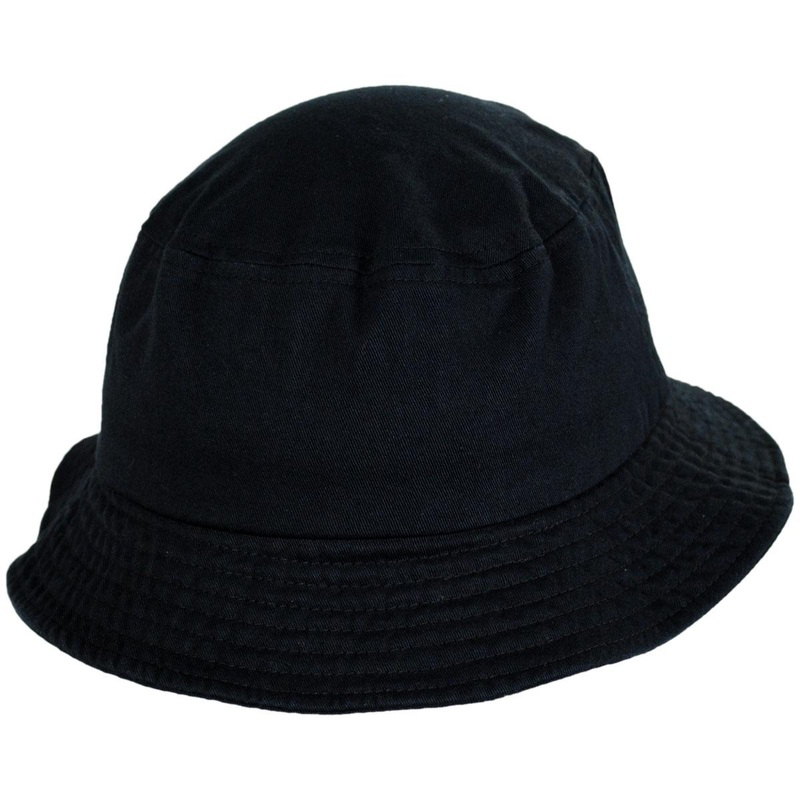 Wholesale Cotton Twill Bucket Hat B2B Pre-Pack BLACK 1S-4M-4L-3XL