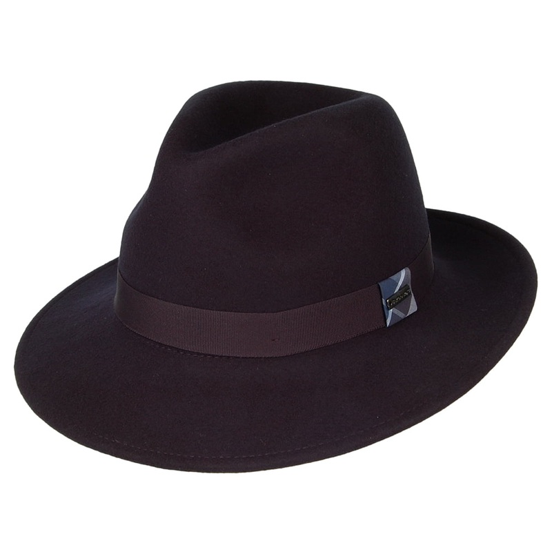 Barbour Hats Deveron Wool Felt Fedora – Navy Blue S