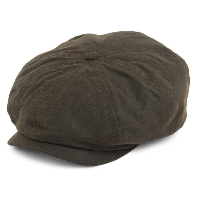Barbour Hats Guillemot Wax Cotton Newsboy Cap – Olive S