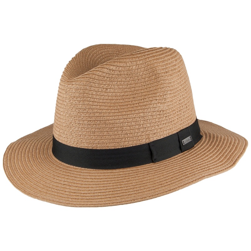 Barts Hats Aveloz Toyo Straw Fedora Hat – Light Brown S