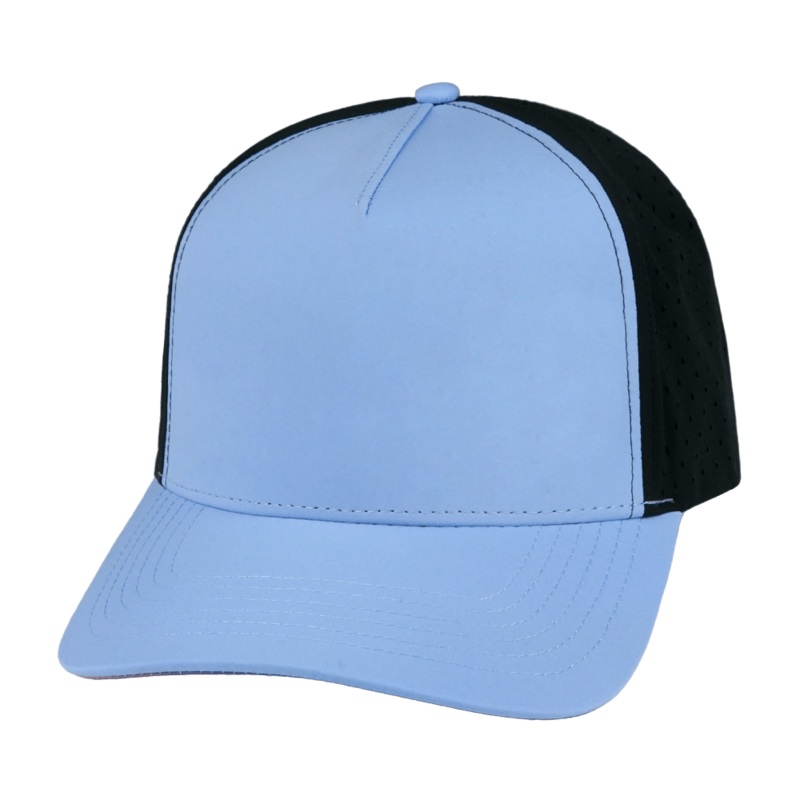 Blank – 5 Panel – Structured – Light Blue / Black (Unisex) – Laser Mesh