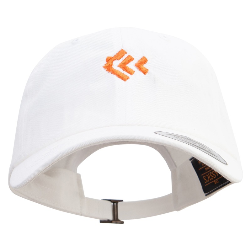 Cool Fish Line Logo Embroidered Dad Style Unstructured Low Profile 6 panel Cotton Cap White One Size