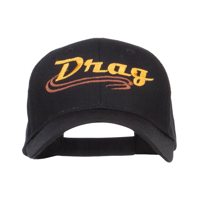 Drag Embroidered Cotton Twill Cap Black One Size