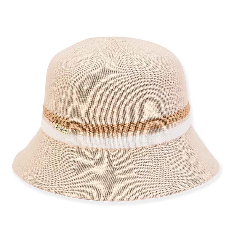 Knit Bucket Hat for Women – Sun ‘N’ Sand Hats Natural OS (57 cm)
