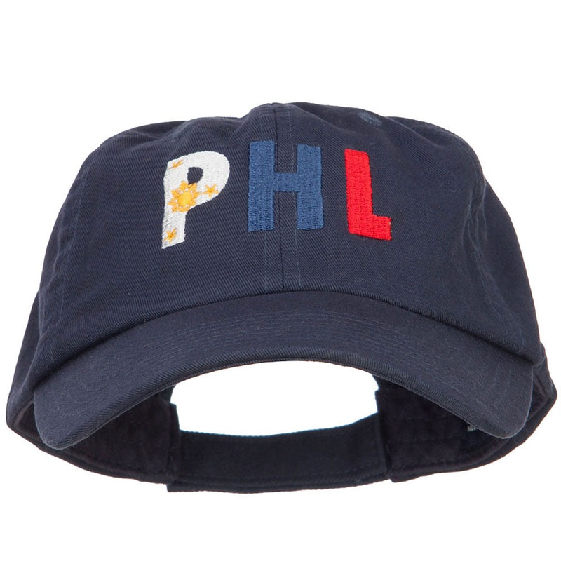 Philippines PHL Flag Embroidered Low Profile Cap Navy One Size