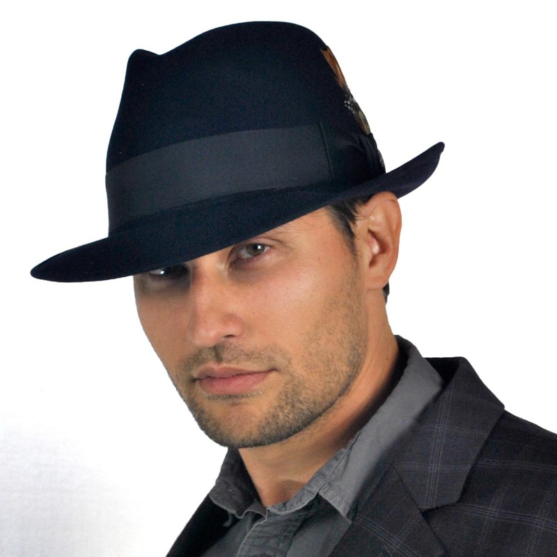 Saxon Fur Felt Fedora Hat MIDNIGHT 6 3/4