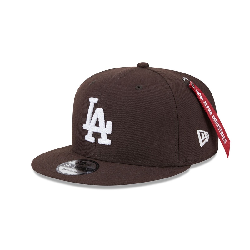 Alpha Industries x Los Angeles Dodgers Brown 9FIFTY Snapback Hat One Size