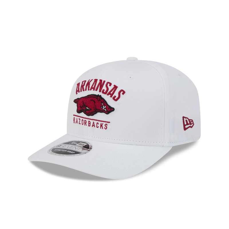 Arkansas Razorbacks Optic White 9SEVENTY Stretch-Snap Hat One Size