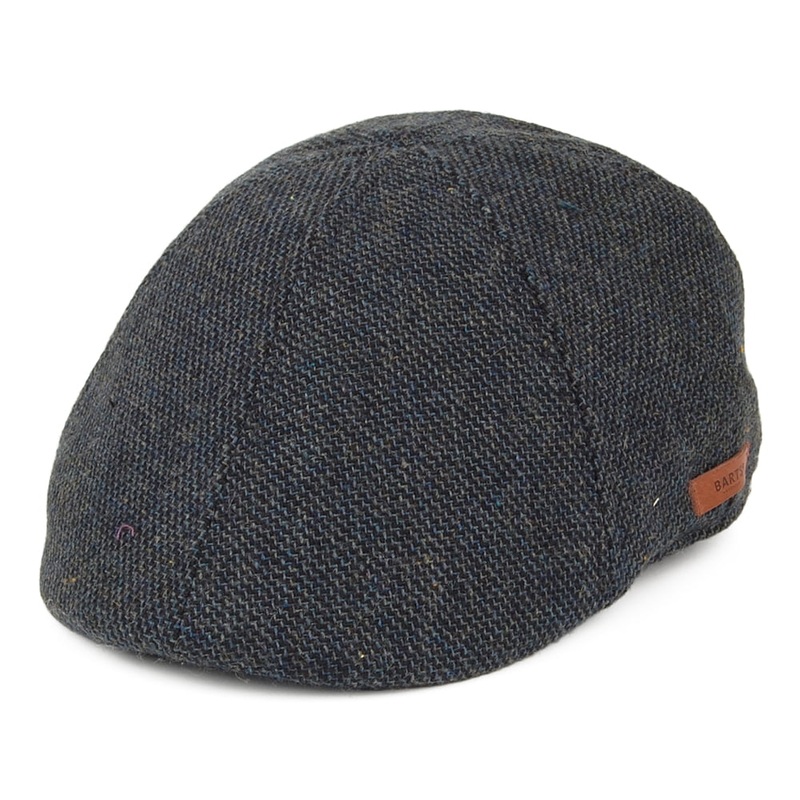 Barts Hats Mr. Mitchell Duckbill Flat Cap With Brown Tab – Navy Blue M