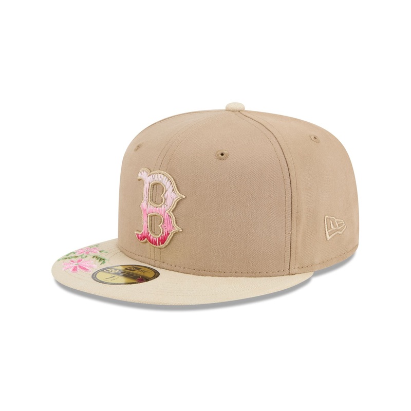 Boston Red Sox Hand Stitched Floral 59FIFTY Fitted Hat 7