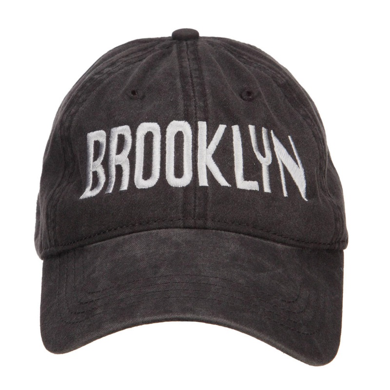 Brooklyn Embroidered Washed Cap Black One Size