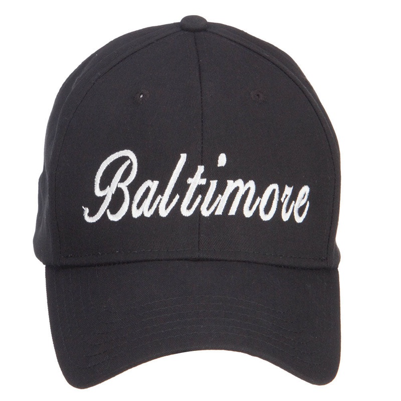 City of Baltimore Embroidered Cotton Cap Black One Size
