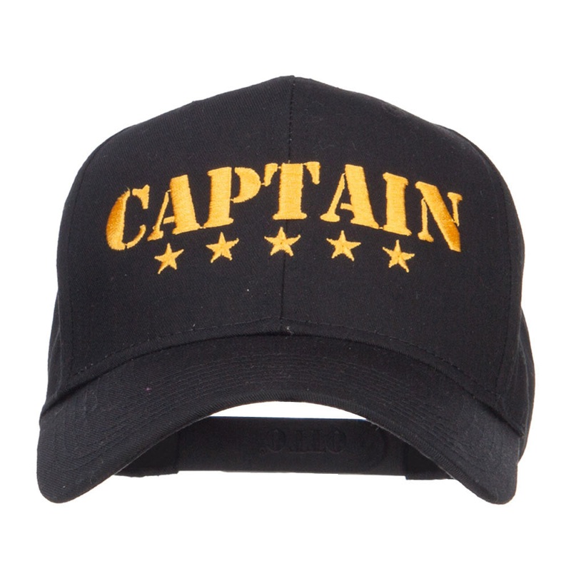 Five Stars Captain Embroidered Cap Black One Size