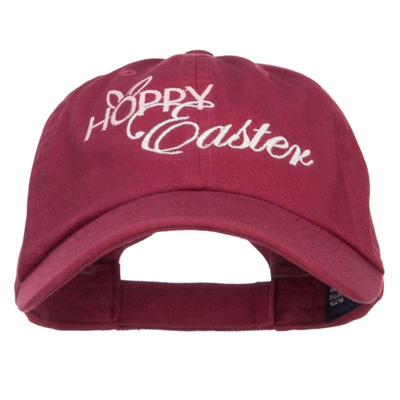 Hoppy Easter Embroidered Low Cap Wine One Size