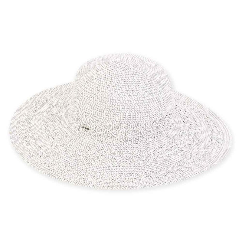 Large Hat Size: Criss Cross Woven Brim Beach Hat – Sun ‘N’ Sand Hats Taupe Tweed L/XL (59.5 cm)