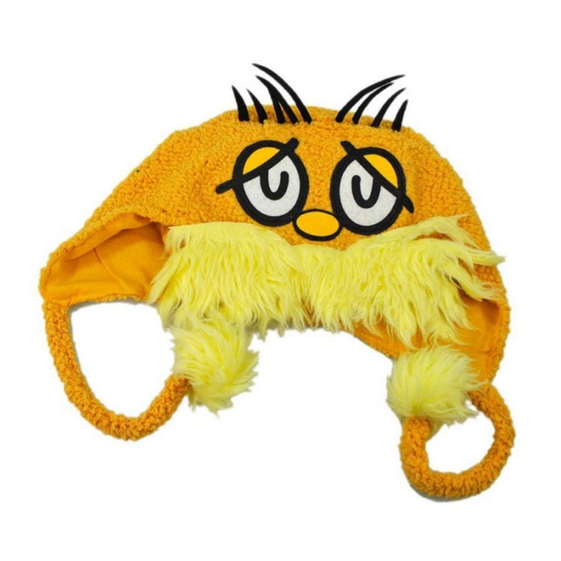 Lorax Knit Peruvian Beanie Hat ORANGE ONE SIZE FITS MOST