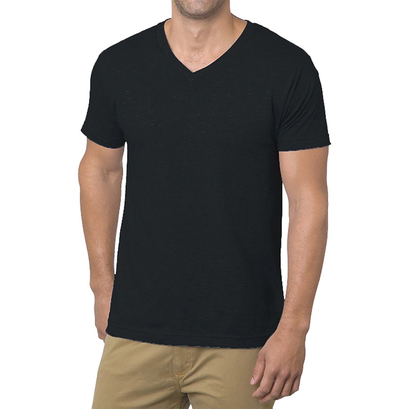 Made In USA Fine Jersey V-Neck T-Shirt Black S