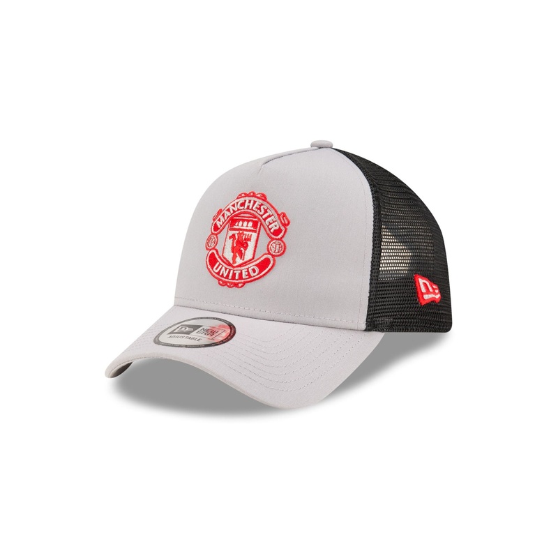 Manchester United Seasonal Gray 9FORTY A-Frame Trucker Hat One Size