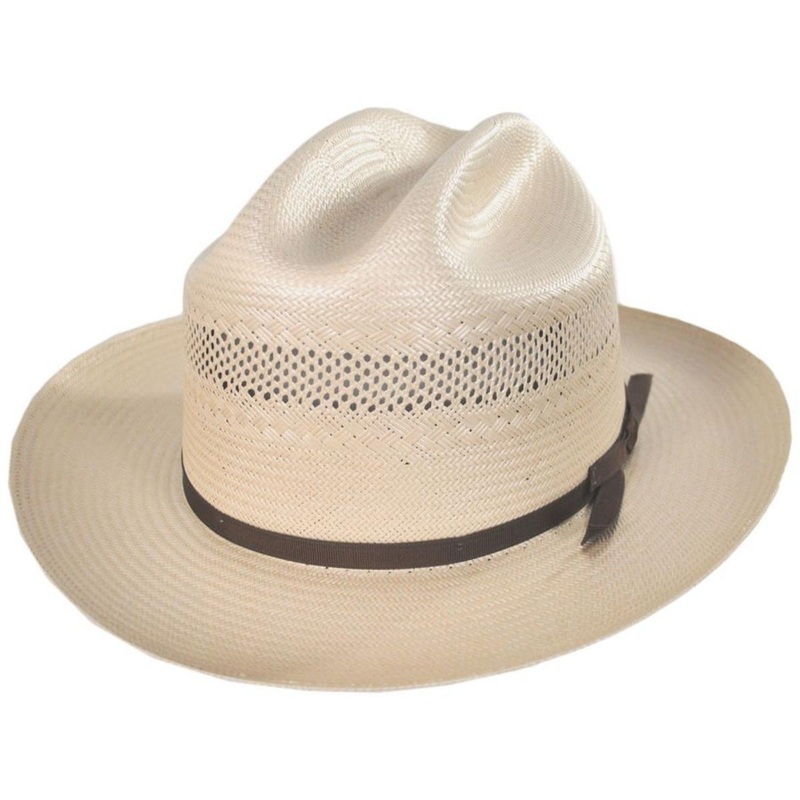 Open Road 10X Shantung Vented Straw Western Hat TOASTED 6 3/4