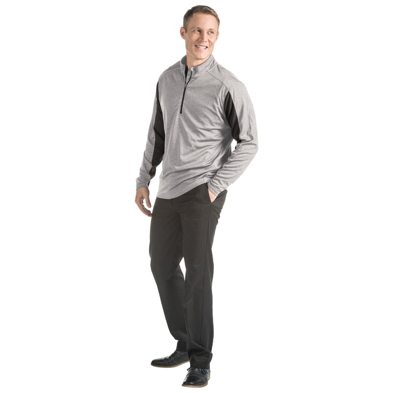 Reebok Men’s Crossover Quarter Zip Pullover 7260 Heather Black XS