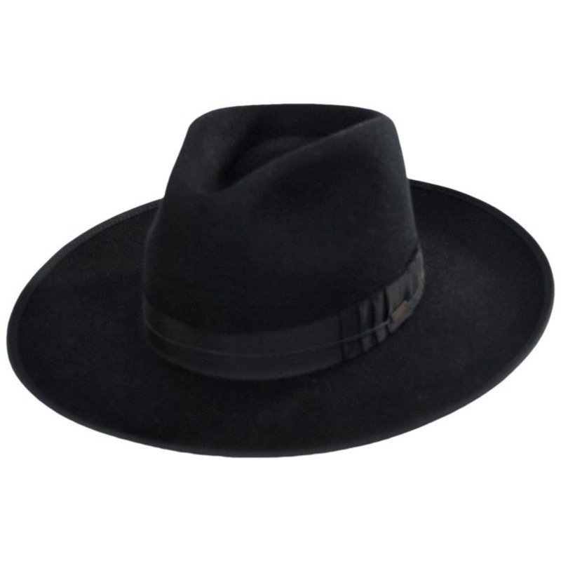 Reno Wool Felt Fedora Hat BLACK/BLACK S
