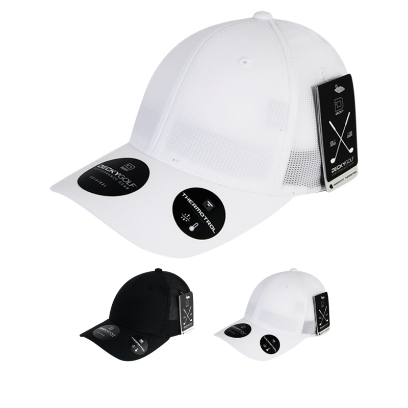 Screen Fabric L/C Flex Hat – Golf & Spots Cap – Decky 8102 Black S/M