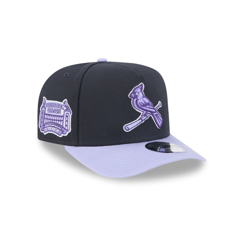 St. Louis Cardinals Navy Lavender 9FIFTY A-Frame Snapback Hat One Size