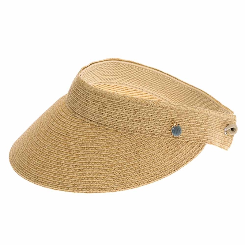 Straw Sun Visor with Coil Lace – Boardwalk Style Natural OS