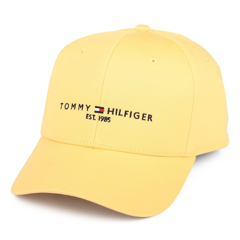 Tommy Hilfiger Hats TH Established Baseball Cap – Light Yellow Adjustable