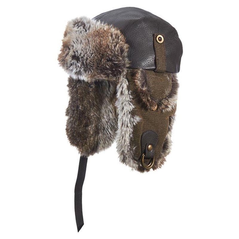 Weather Leather Faux Fur Trooper – Dorfman Pacific Winter Hat Brown Medium