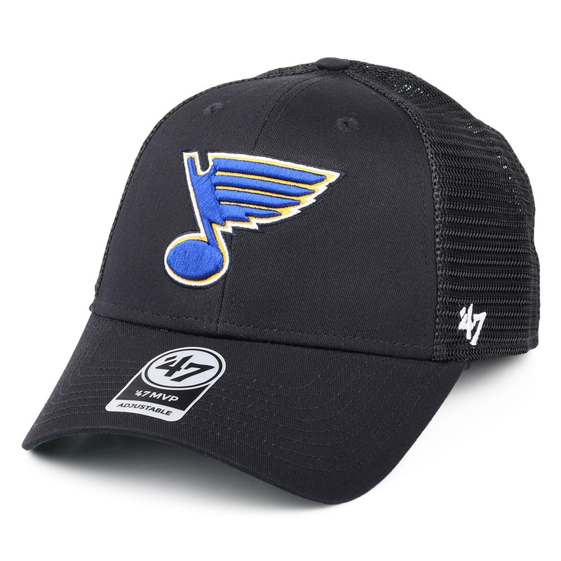 47 Brand St Louis Blues Trucker Cap – NHL Branson MVP – Navy Blue Adjustable