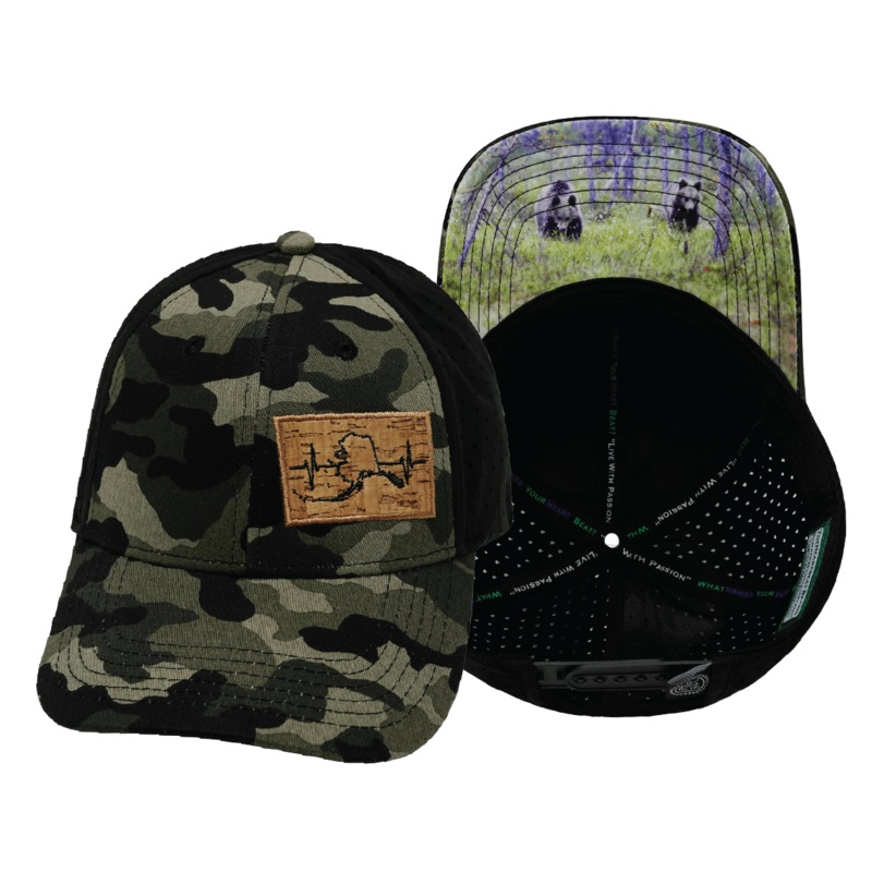 Alaska Hat – Low Profile – Ponytail – Camo / Black – Laser Mesh