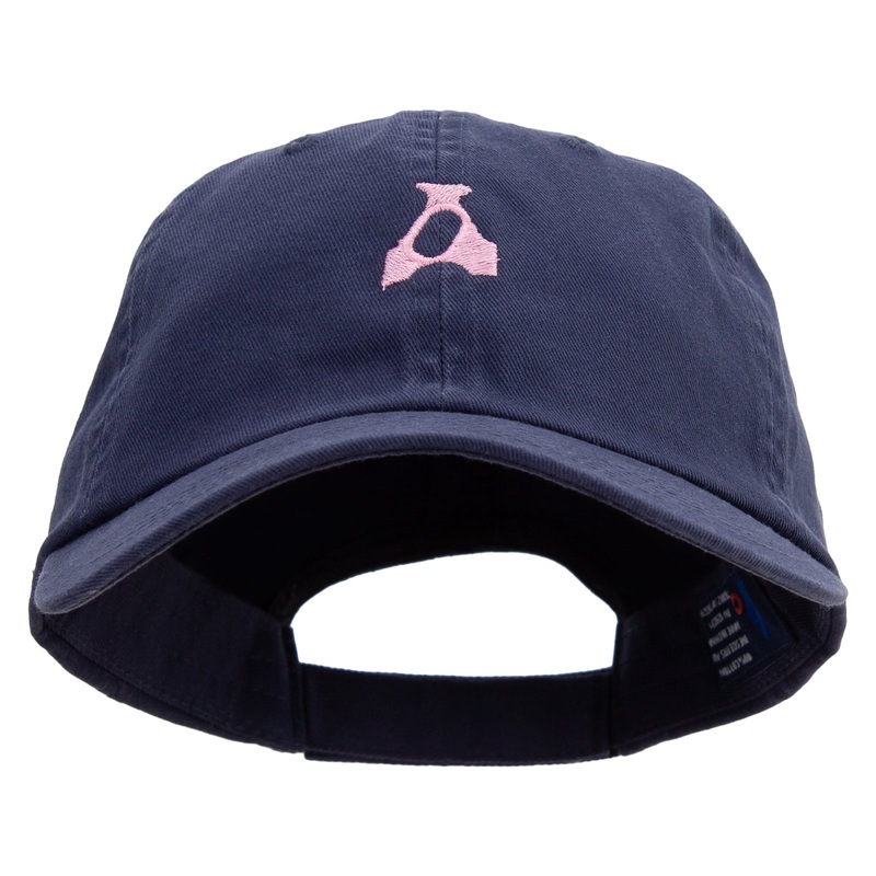 Artistic Letter A Embroidered Low Profile Dyed Cotton Twill Cap Navy One Size