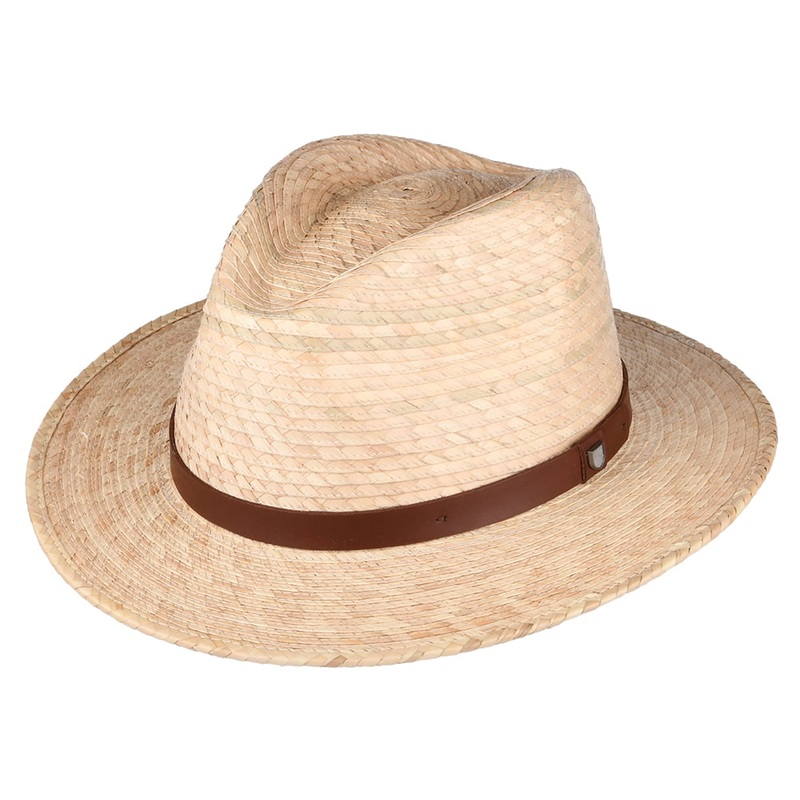 Brixton Hats Messer Straw Fedora Hat – Tan Small-56cm