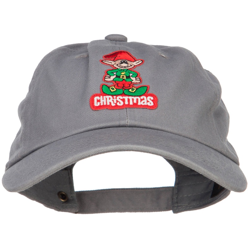 Christmas Elf Patched Unstructured Cap Grey One Size