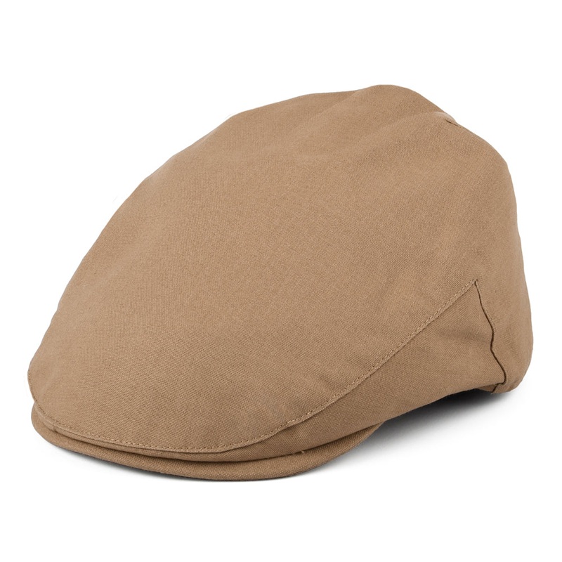 Christys Hats Balmoral Cotton-Linen Flat Cap – Camel S