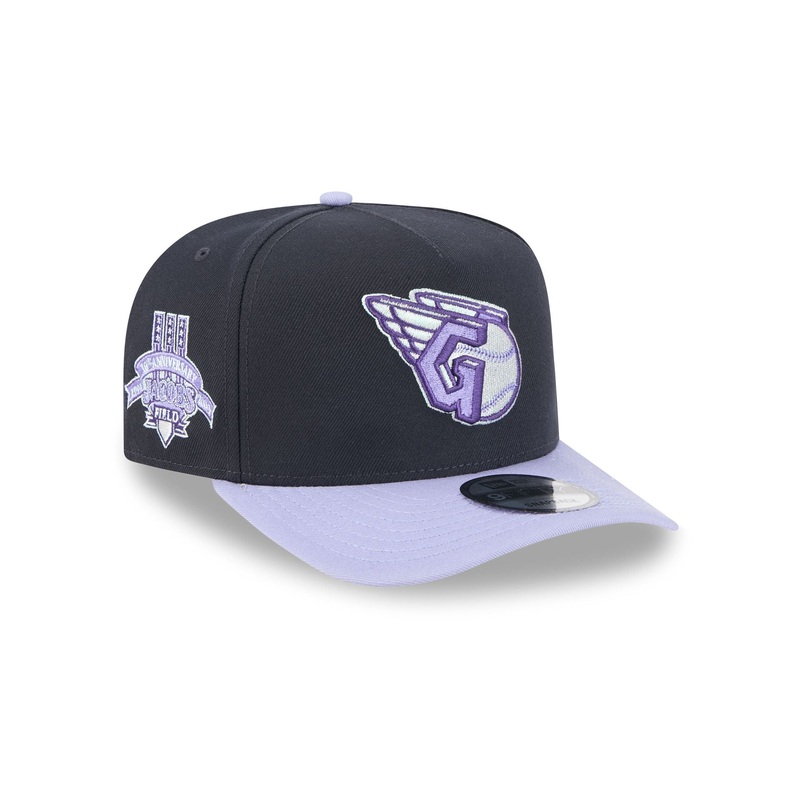 Cleveland Guardians Navy Lavender 9FIFTY A-Frame Snapback Hat One Size