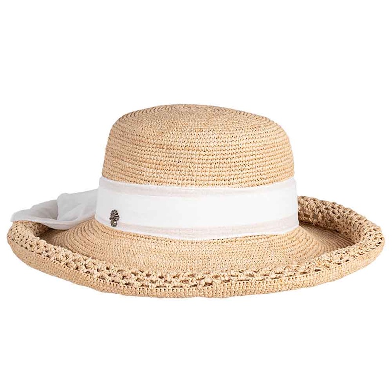 Fine Hand Crocheted Raffia Sun Hat with Rolled Brim – Tommy Bahama Natural OS (57 cm)