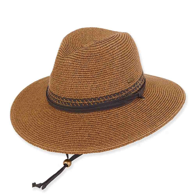 Large Size Unisex Straw Hiking Hat – Tidal Tom Brown Tweed M/L (57-59 cm)