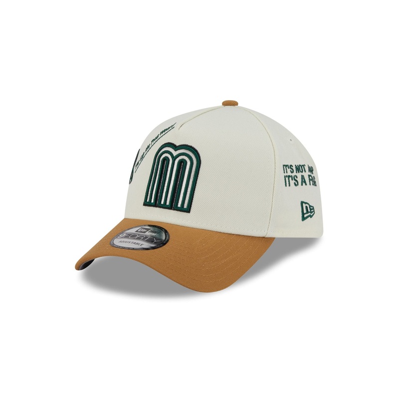Mexico Baseball New Era Anniversary Logos White 9FORTY M-Crown A-Frame Snapback Hat One Size